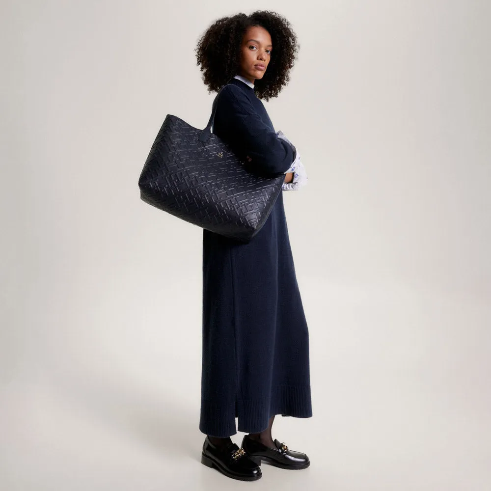 Iconic Embossed Tote Bag - Navy