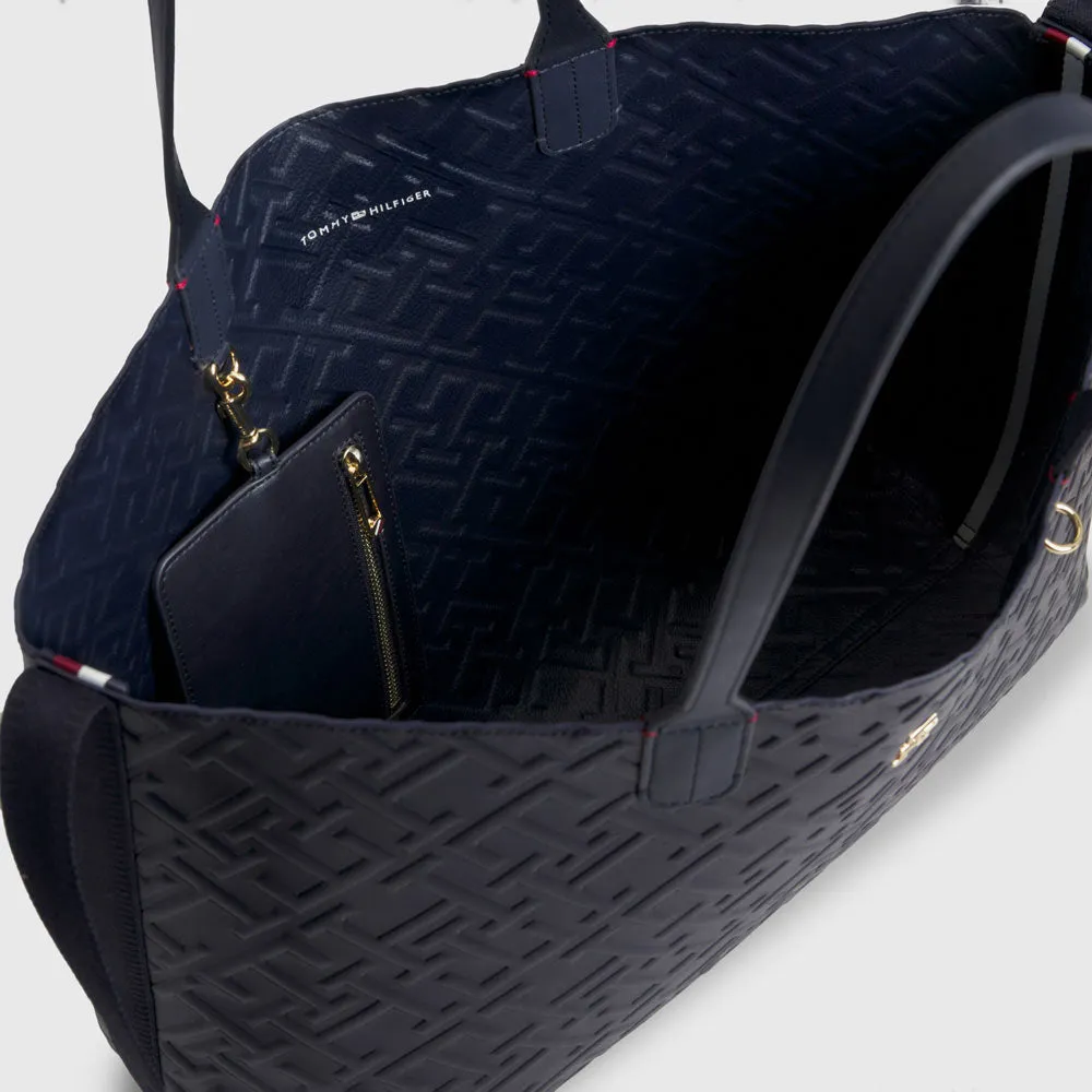 Iconic Embossed Tote Bag - Navy