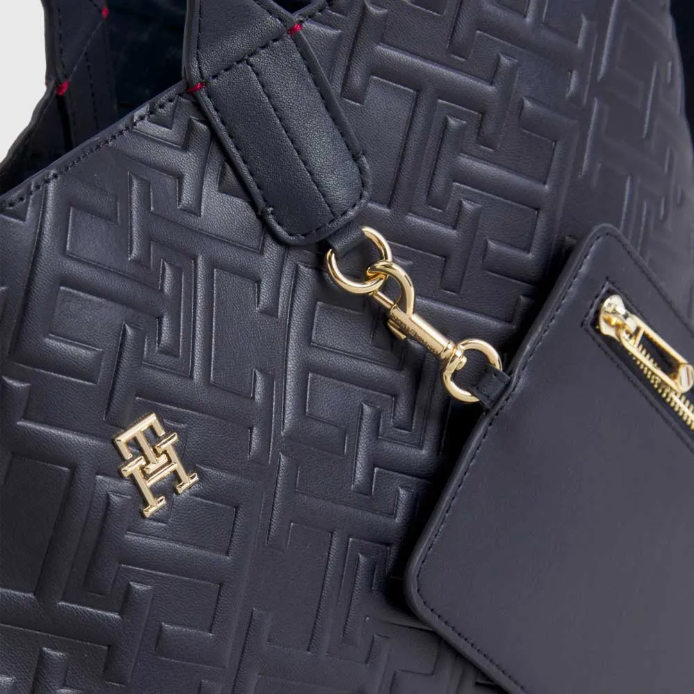 Iconic Embossed Tote Bag - Navy