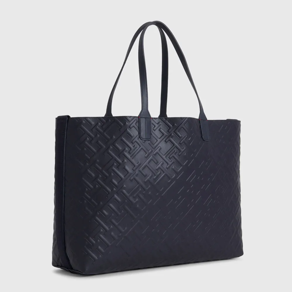 Iconic Embossed Tote Bag - Navy