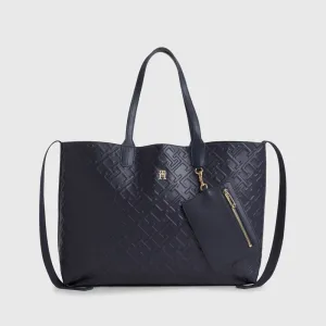Iconic Embossed Tote Bag - Navy