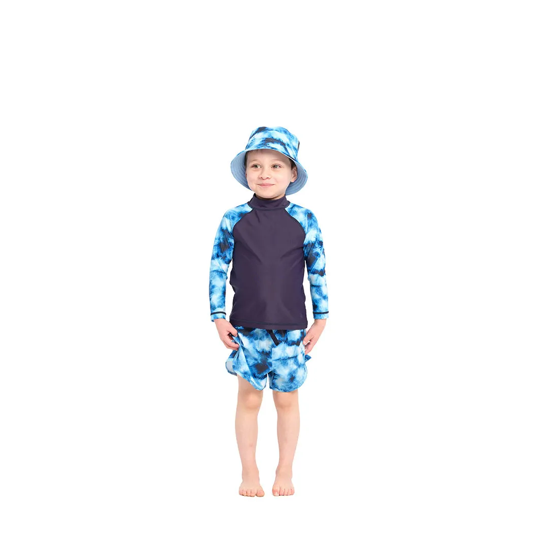 Infant Blue Tie Dye Bucket Swim Hat
