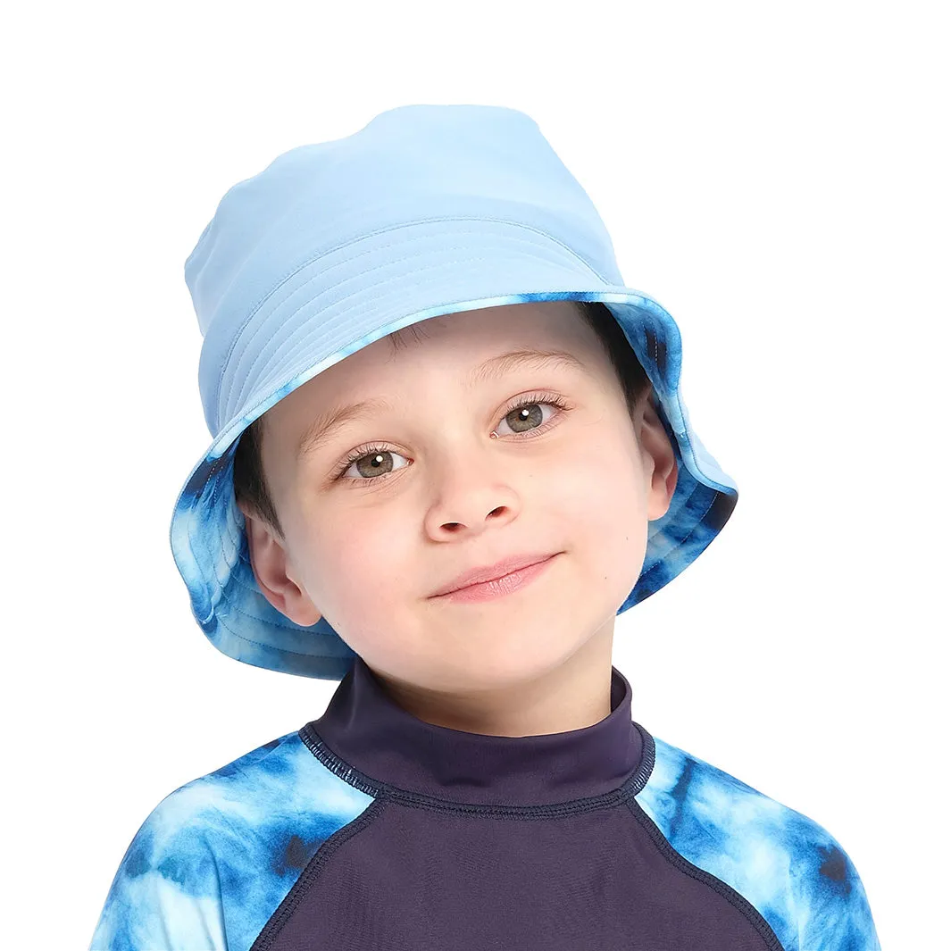 Infant Blue Tie Dye Bucket Swim Hat