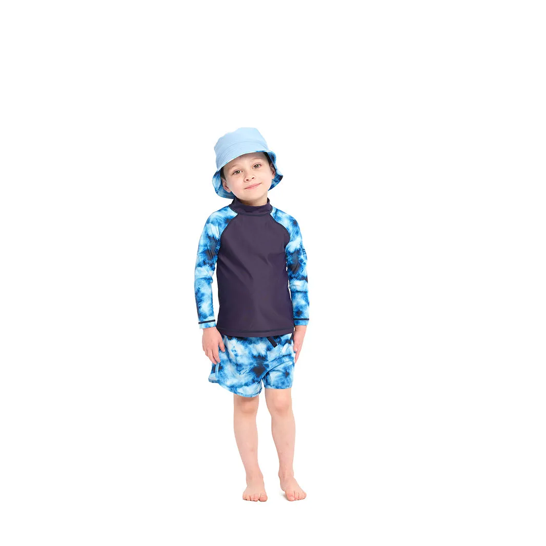 Infant Blue Tie Dye Bucket Swim Hat