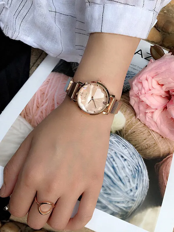 Irregular Mirror Magnet Buckle Watch