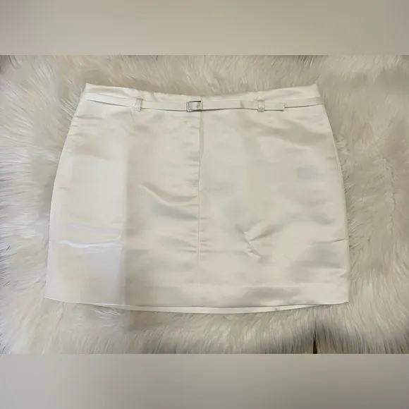 J.Crew Belted Mini Skirt In Duchesse Satin Size 4. NWT