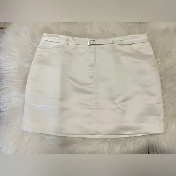 J.Crew Belted Mini Skirt In Duchesse Satin Size 4. NWT