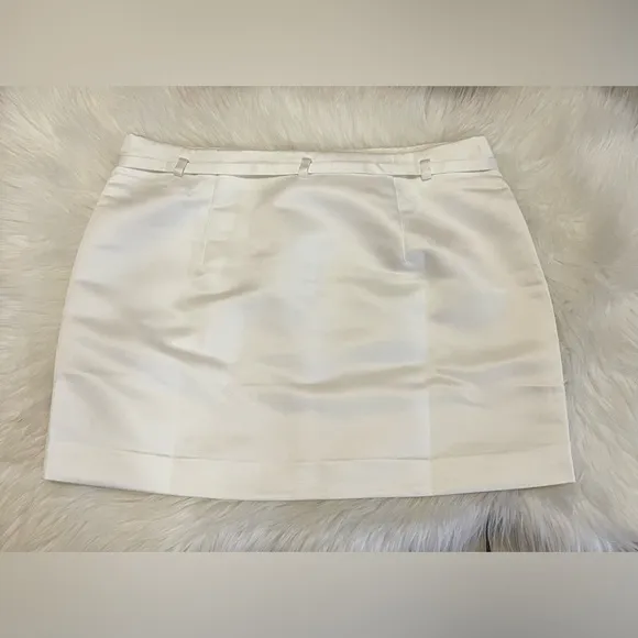 J.Crew Belted Mini Skirt In Duchesse Satin Size 4. NWT