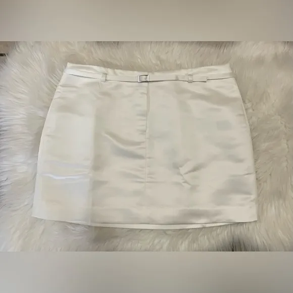J.Crew Belted Mini Skirt In Duchesse Satin Size 4. NWT