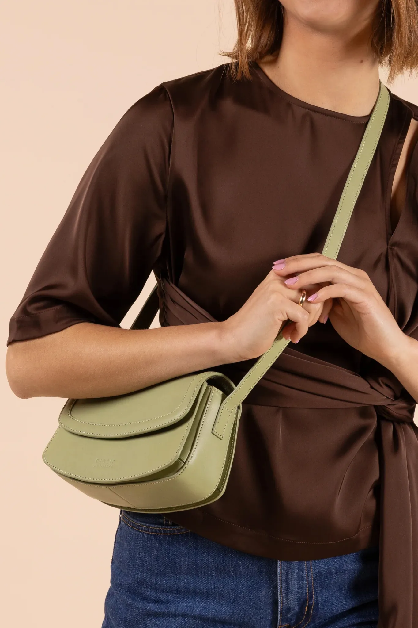 KENDALINI BAG - TEA GREEN CLASSIC LEATHER