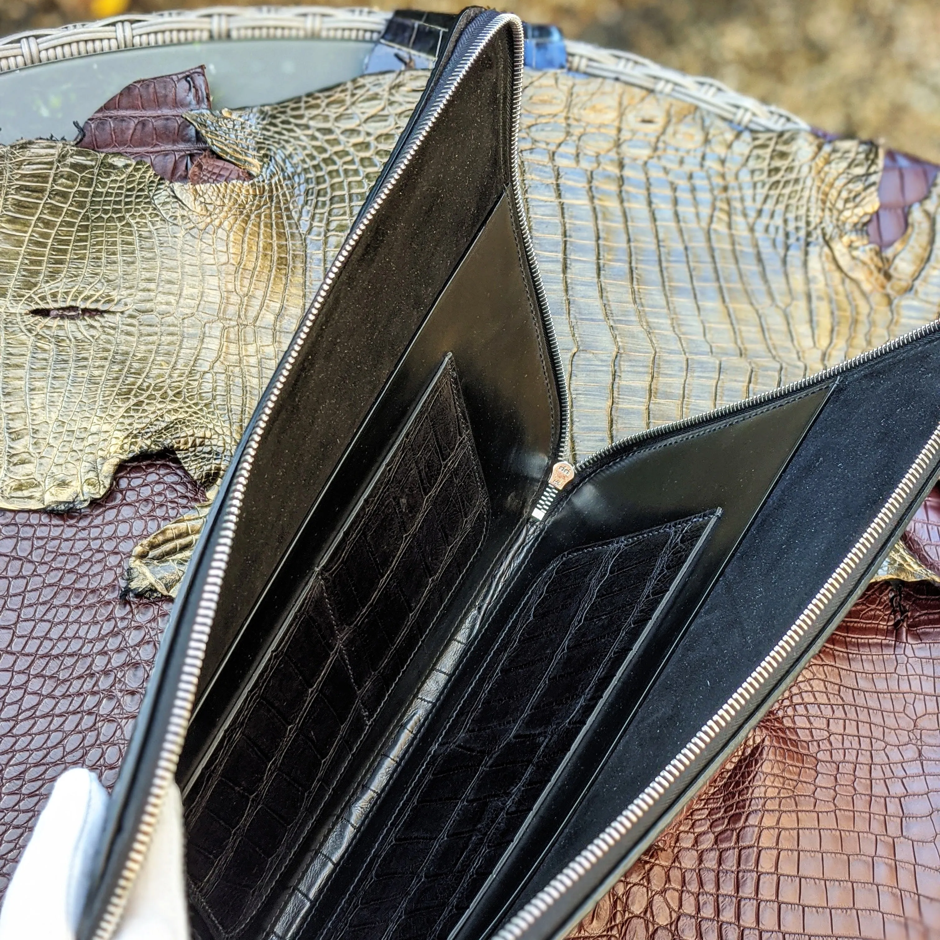Laptop Case - Black Crocodile