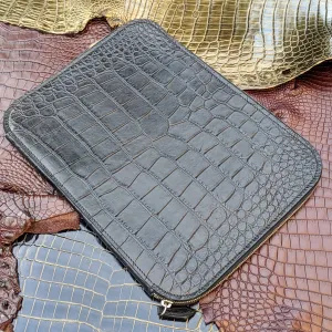 Laptop Case - Black Crocodile