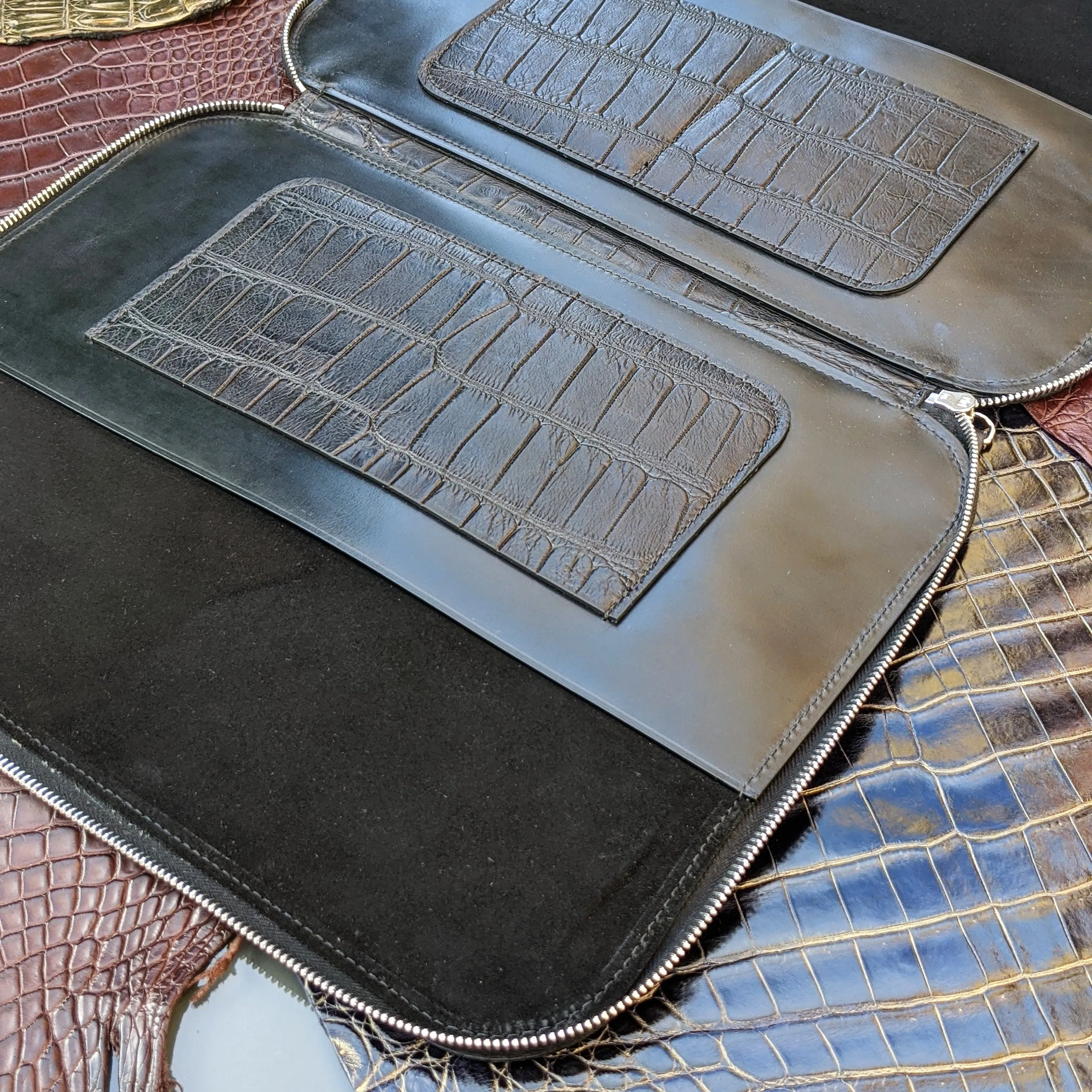 Laptop Case - Black Crocodile