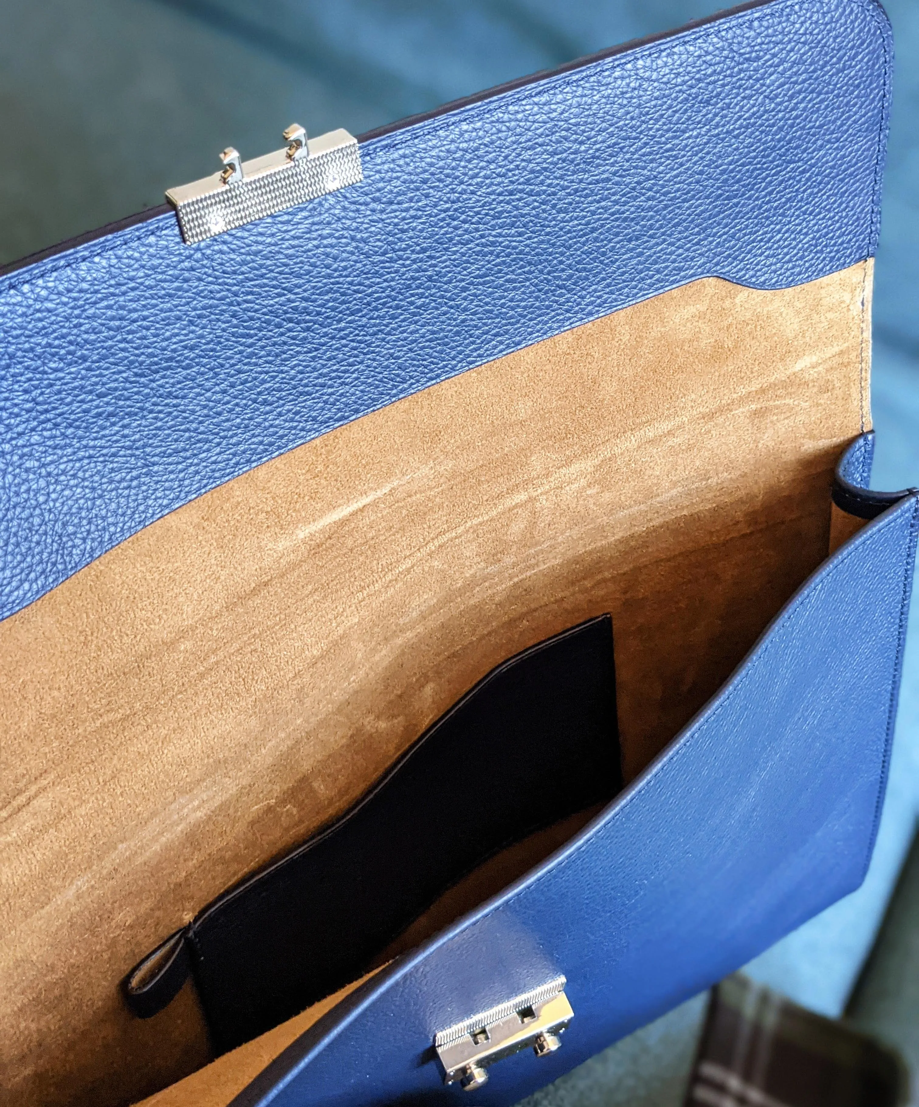 Laptop Case - Navy Blue Crocodile & Navy Blue Togo Leather