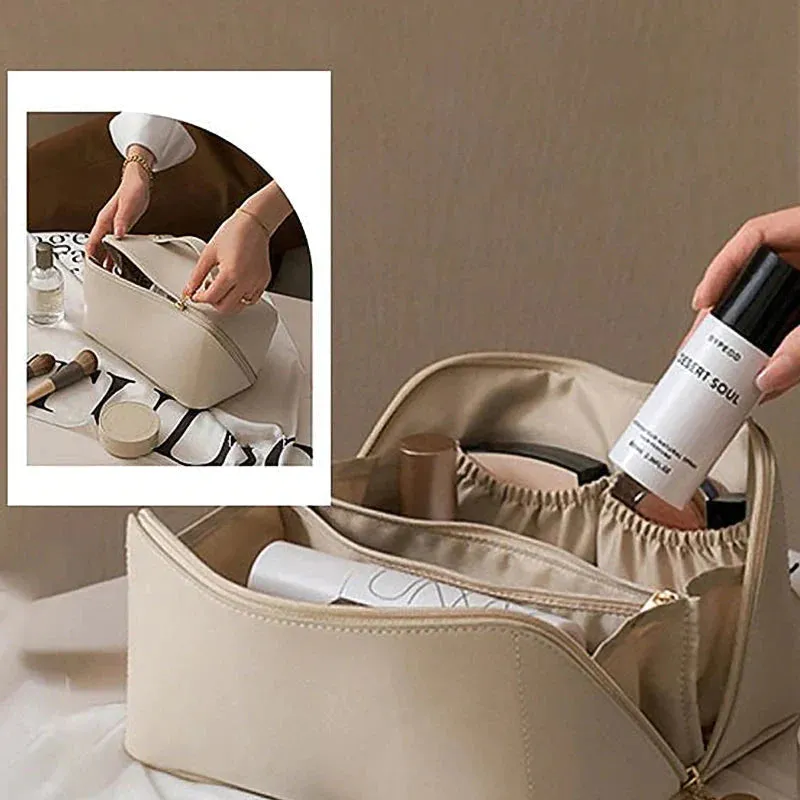 Large capacity makeup bag for travel