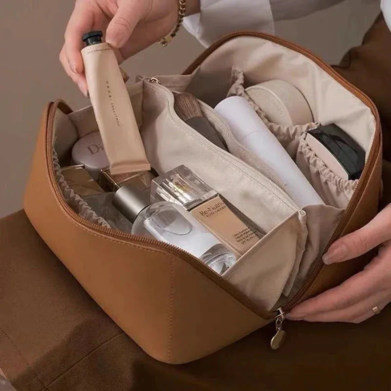 Large capacity makeup bag for travel