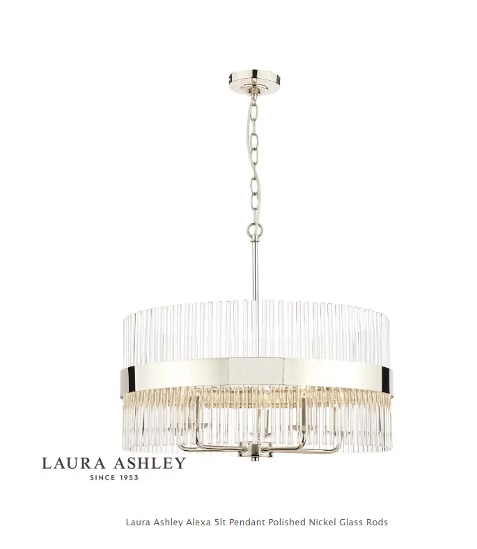 Laura Ashley Alexa 5 Light Pendant Ceiling Light LA3689240-Q