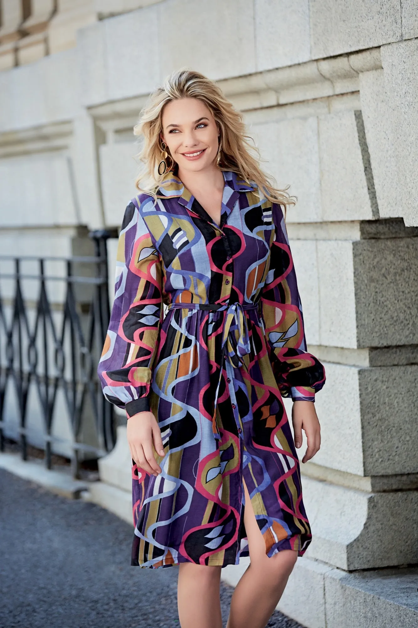 LEWIS Printed Shirt Dress