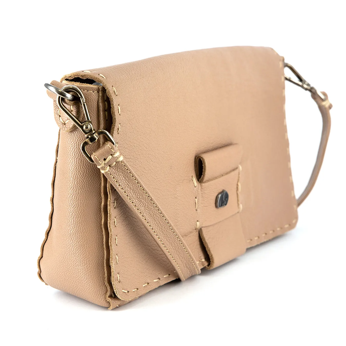 Liana : Ladies Leather Crossbody Handbag in Timber Cayak