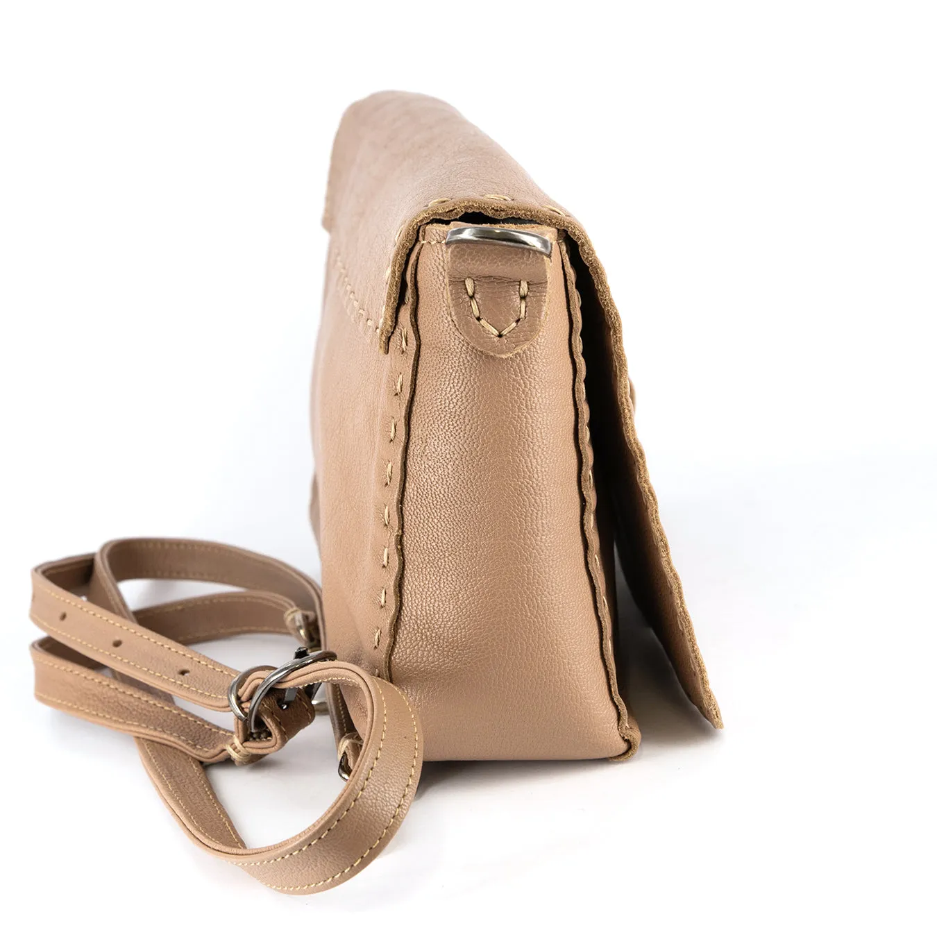 Liana : Ladies Leather Crossbody Handbag in Timber Cayak