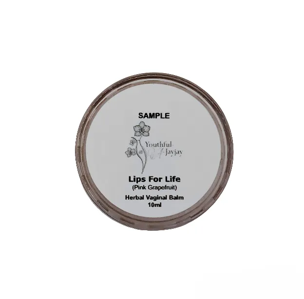 LIPS FOR LIFE: Organic Herbal Vaginal Balm, #3, Pink Grapefruit, Sample, 10ml