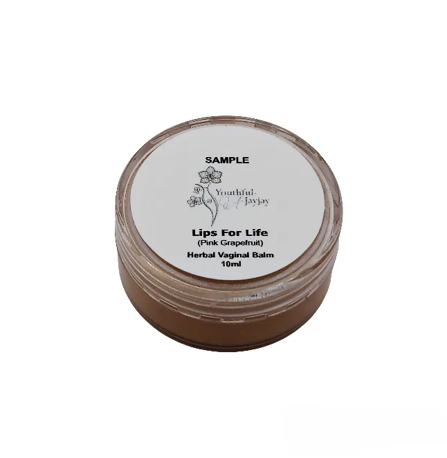 LIPS FOR LIFE: Organic Herbal Vaginal Balm, #3, Pink Grapefruit, Sample, 10ml