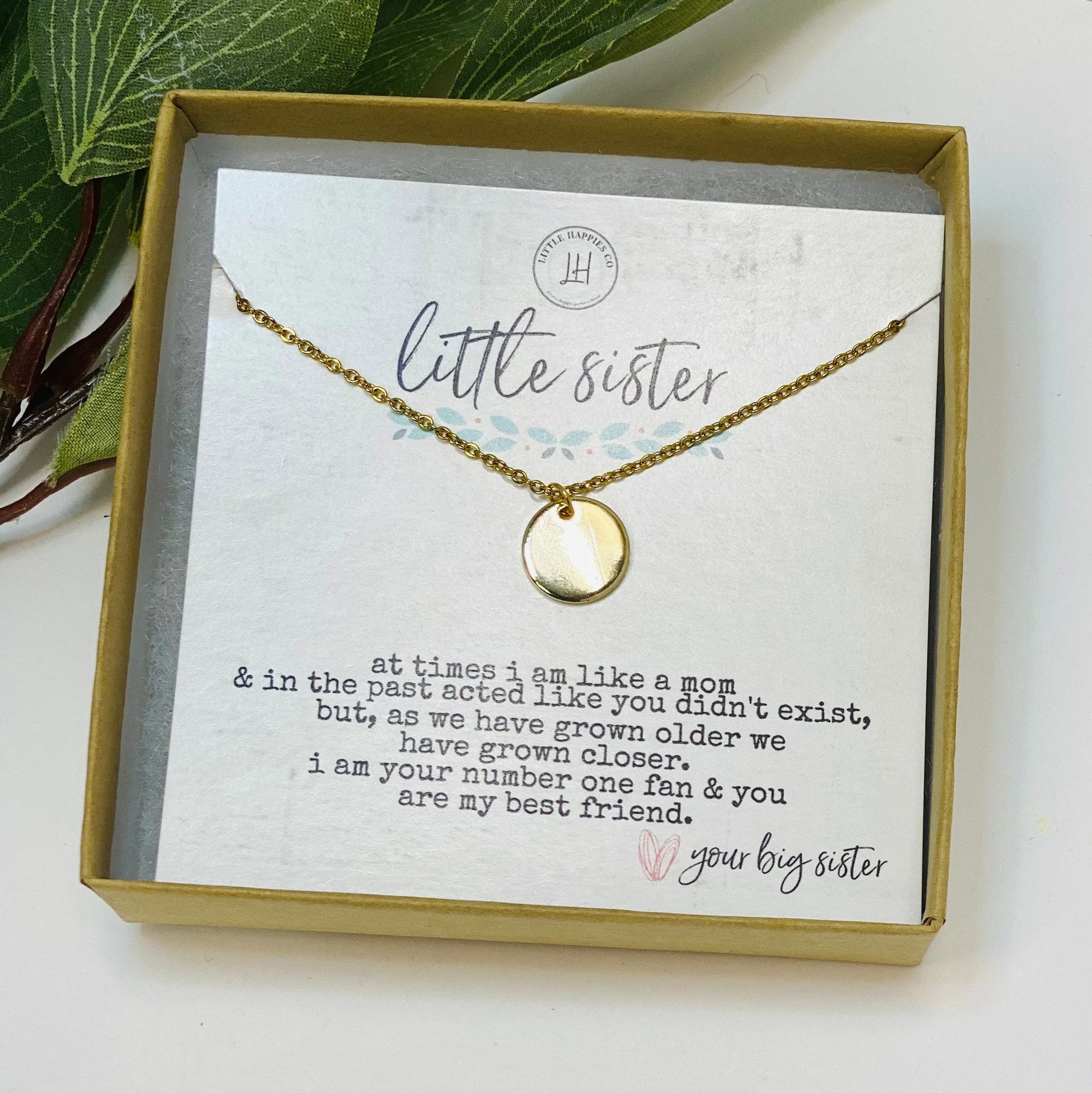 Little Sister Gift, Little Sister Big Sister, Gift for Little Sister, Little Sister Necklace, Sister Gift, Christmas Gift for Little Sister