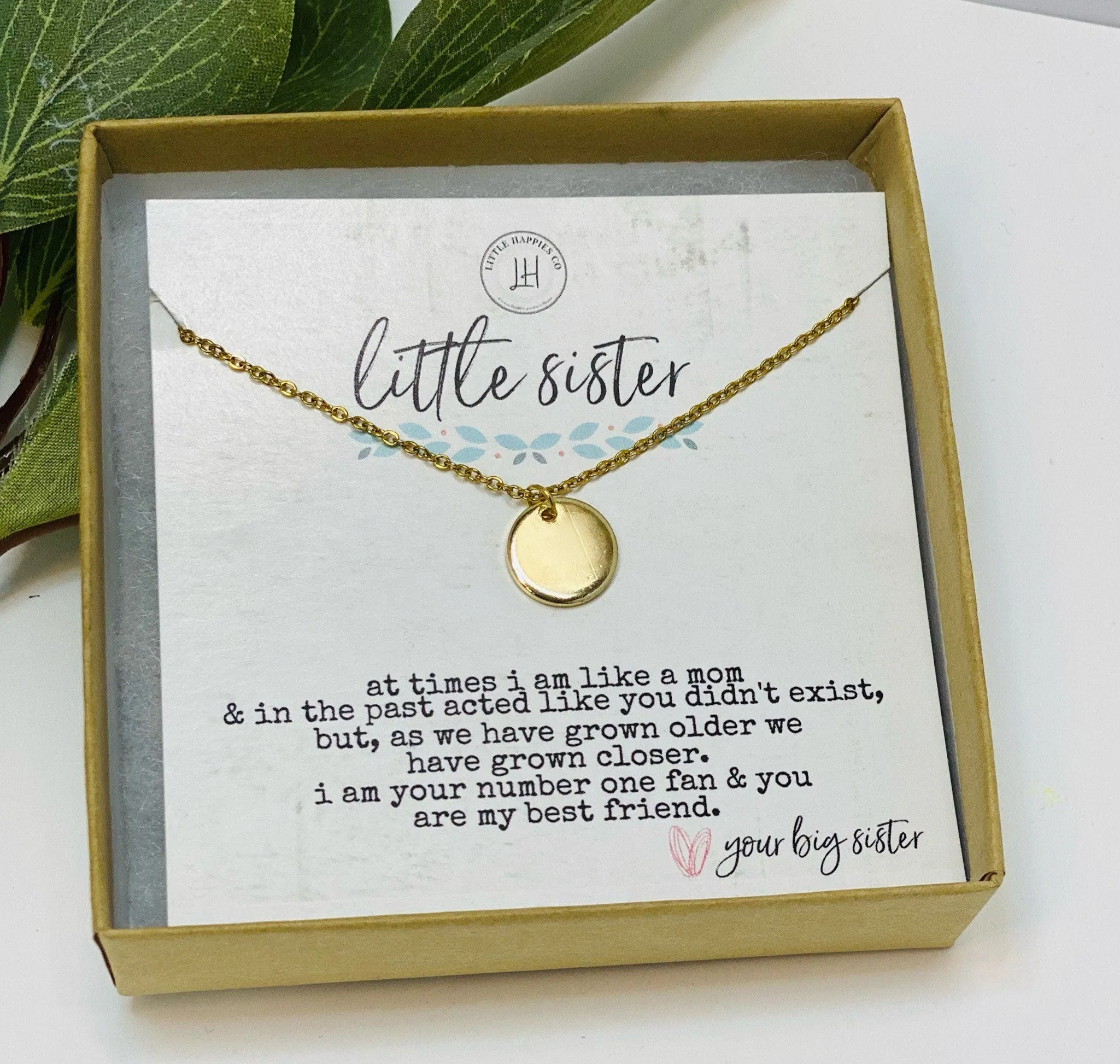 Little Sister Gift, Little Sister Big Sister, Gift for Little Sister, Little Sister Necklace, Sister Gift, Christmas Gift for Little Sister