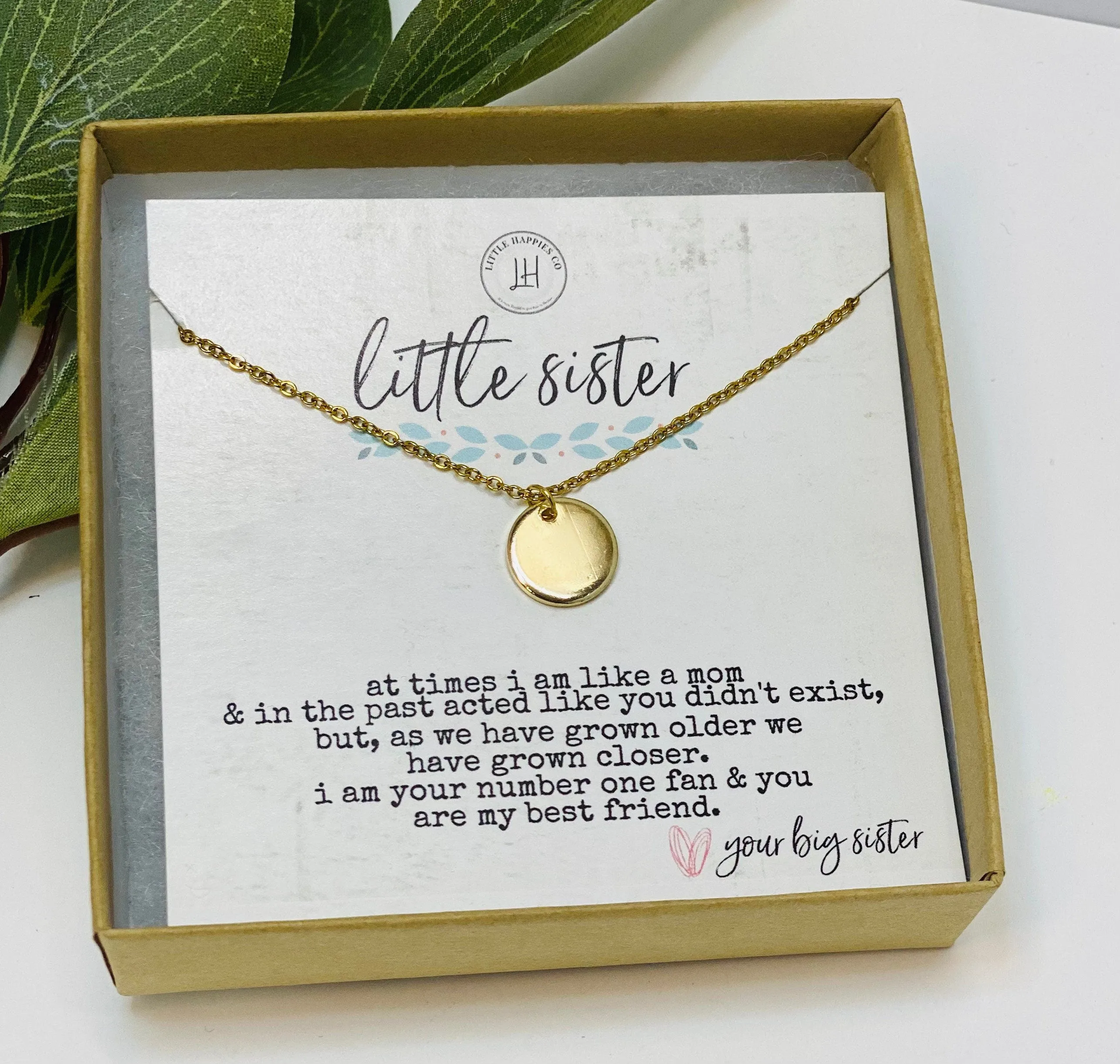 Little Sister Gift, Little Sister Big Sister, Gift for Little Sister, Little Sister Necklace, Sister Gift, Christmas Gift for Little Sister