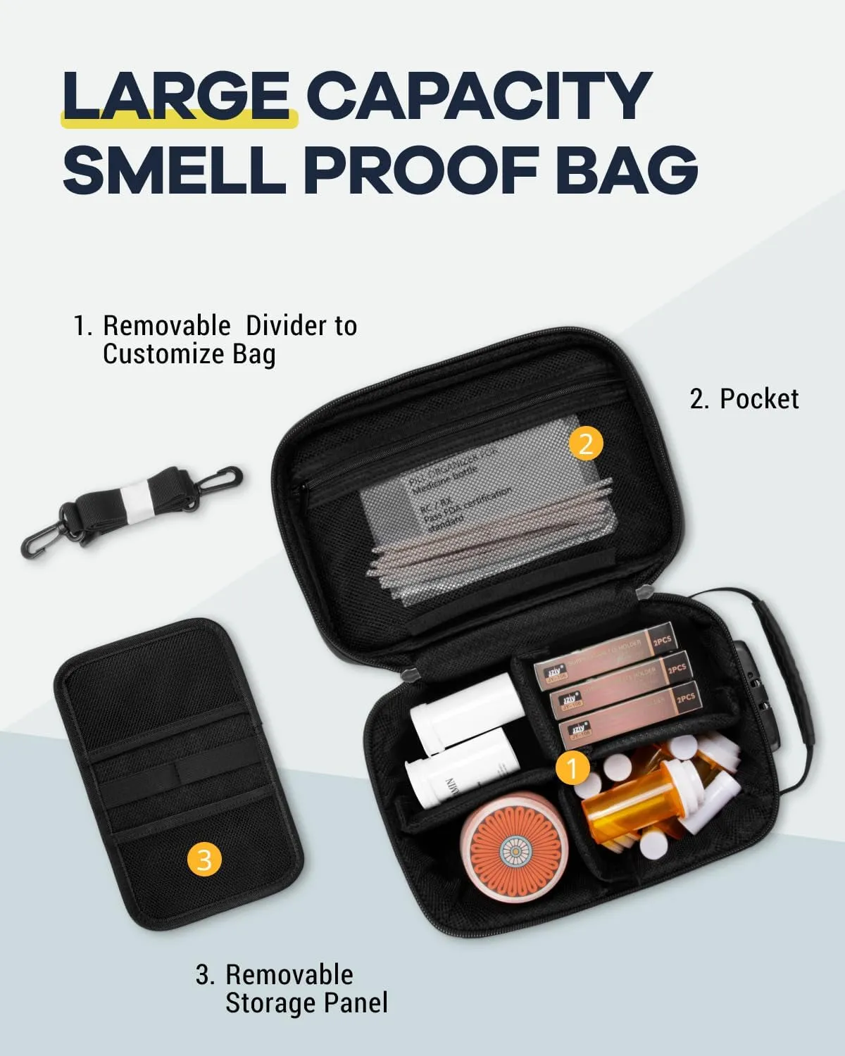 Lockable Smell Proof Bag, Smell Proof Stash Box for Storage & Travel