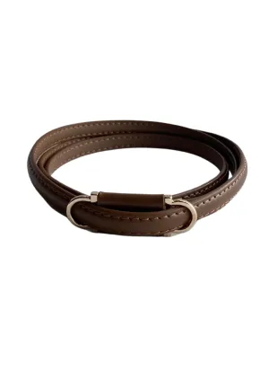 Loop Belt with Gold Embellished Buckle (Light Brown)