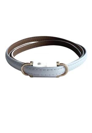 Loop Belt with Gold Embellished Buckle (White)
