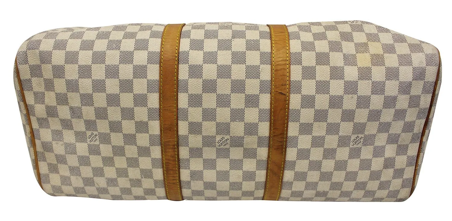 LOUIS VUITTON Damier Azur Keepall 50 Travel Bag