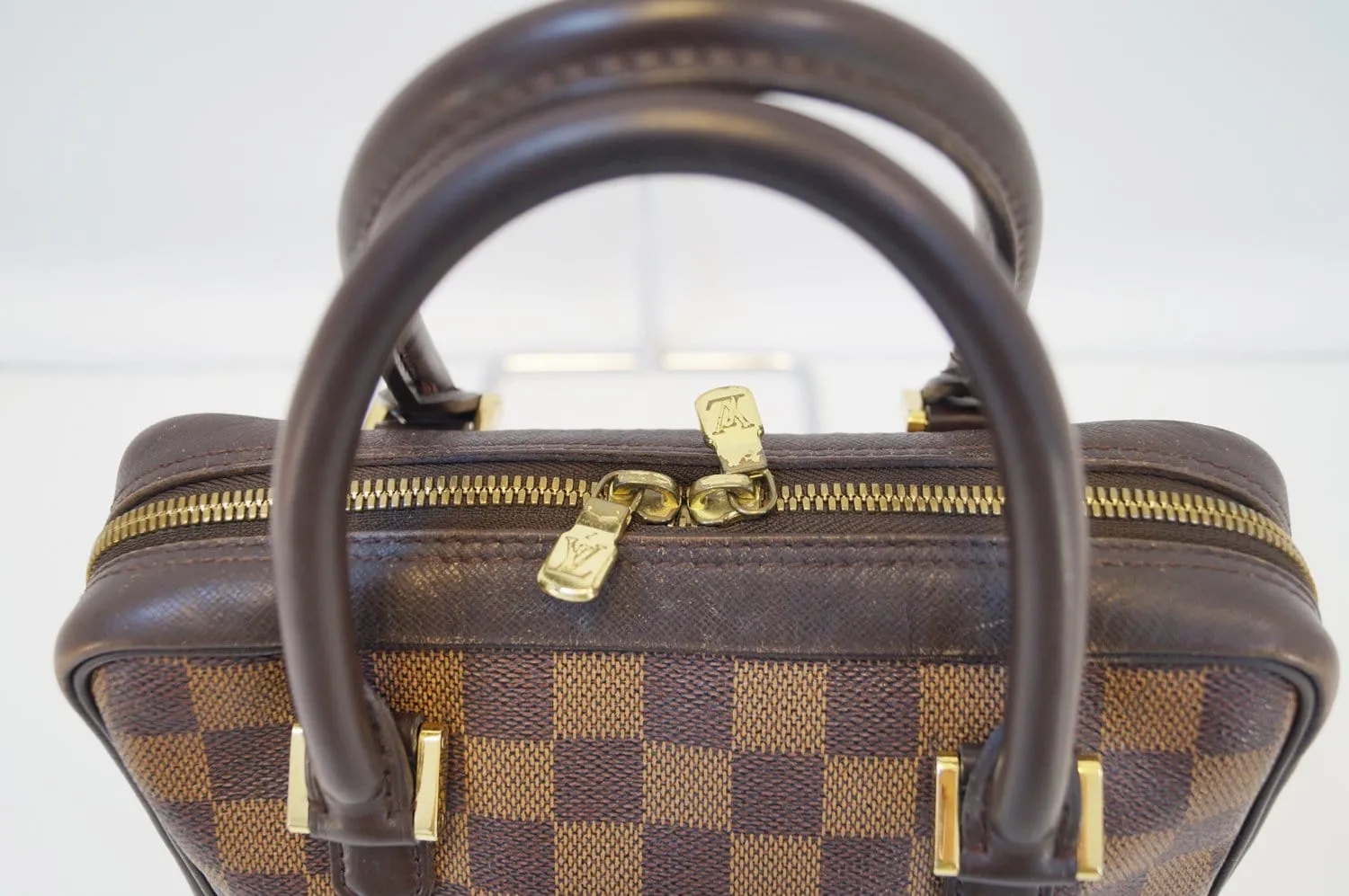 LOUIS VUITTON Damier Ebene Brera Brown HandBag - Final Call