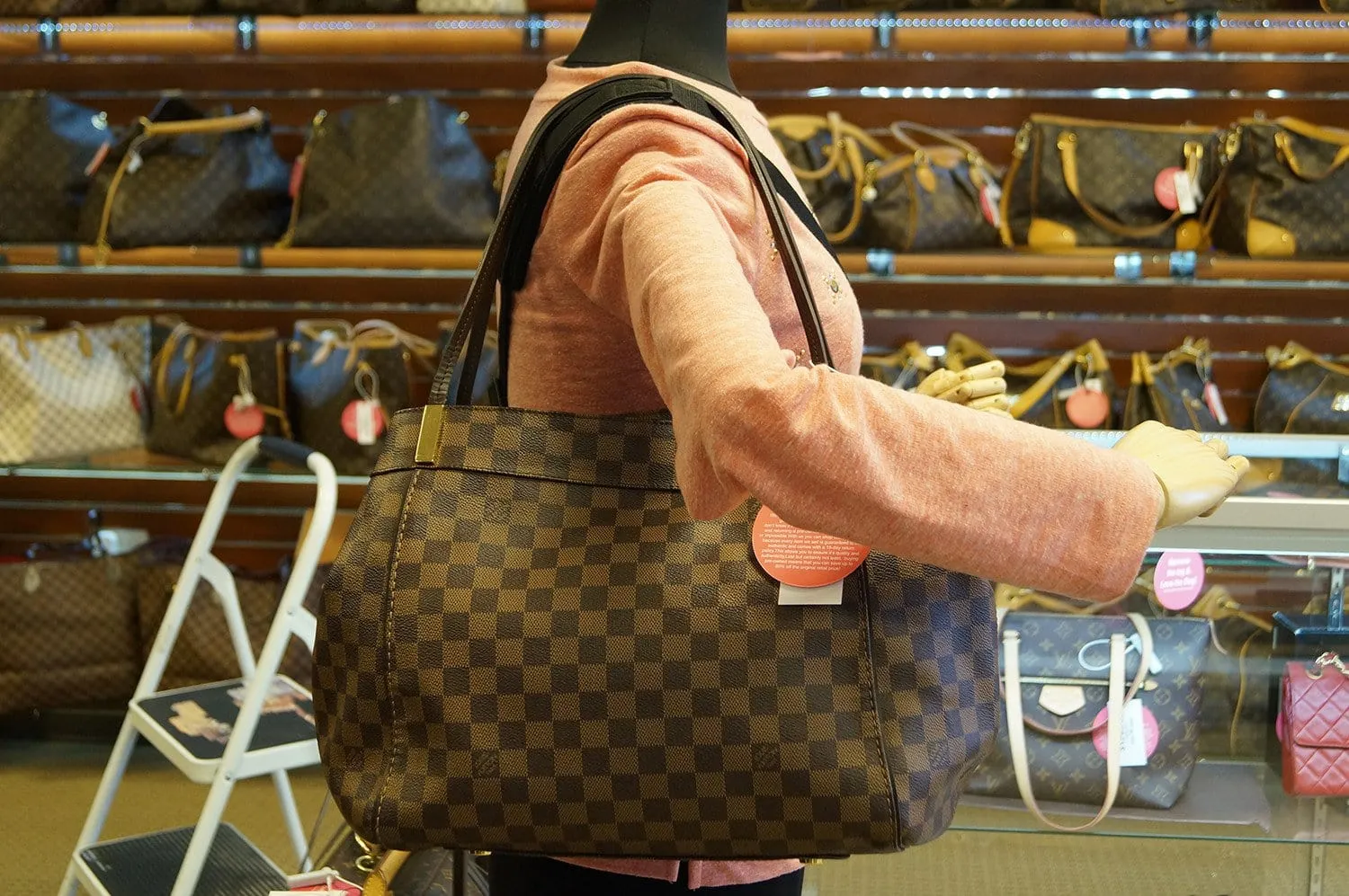 LOUIS VUITTON Damier Ebene Marylebone GM Shoulder Handbag