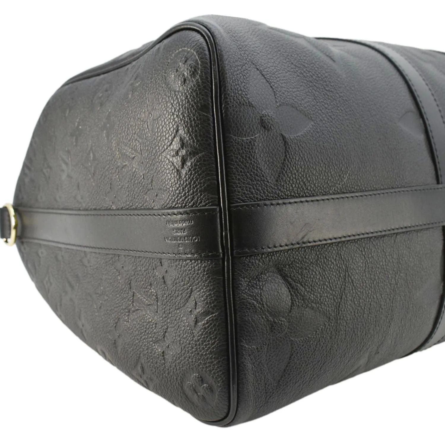 LOUIS VUITTON Keepall Bandouliere 45 Monogram Empreinte Giant Travel Bag Black