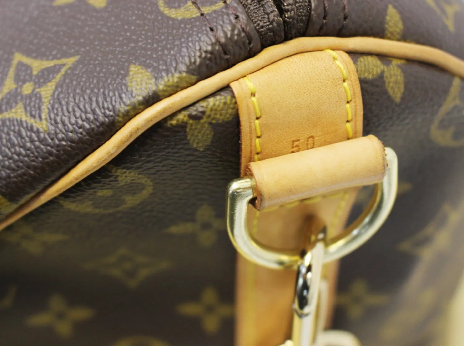LOUIS VUITTON Monogram Canvas Keepall 50 Bandouliere Travel Bag