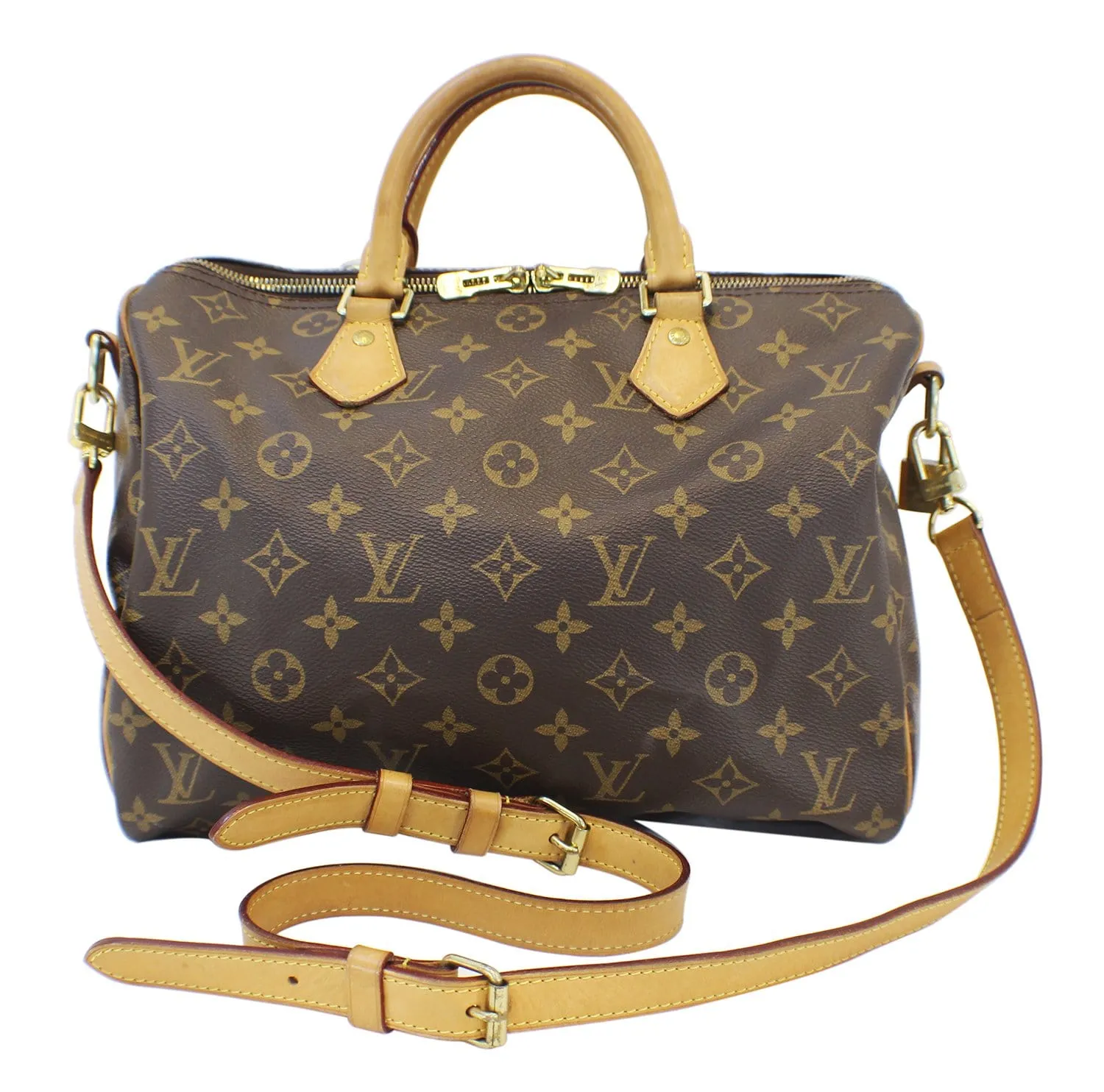 LOUIS VUITTON Monogram Speedy 30 Bandouliere Boston Bag