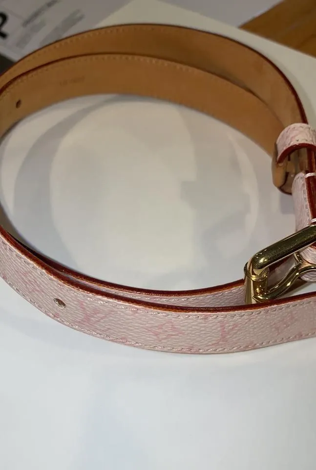 Louis Vuitton Ultra Rare Cherry Blossom Pink Monogram Belt 70/28 860753