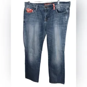 Lucky Legend Sweet’ N Straight Embroidered Jeans size 14/32