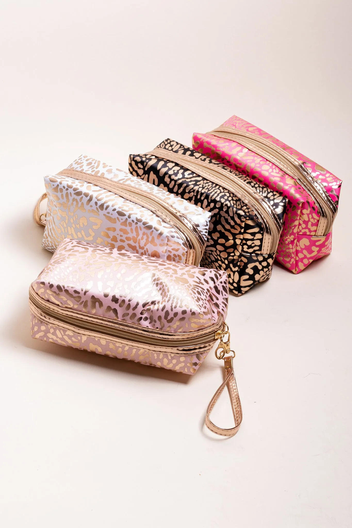 Lucky you Print Metallic Cosmetic Bag (Pink)