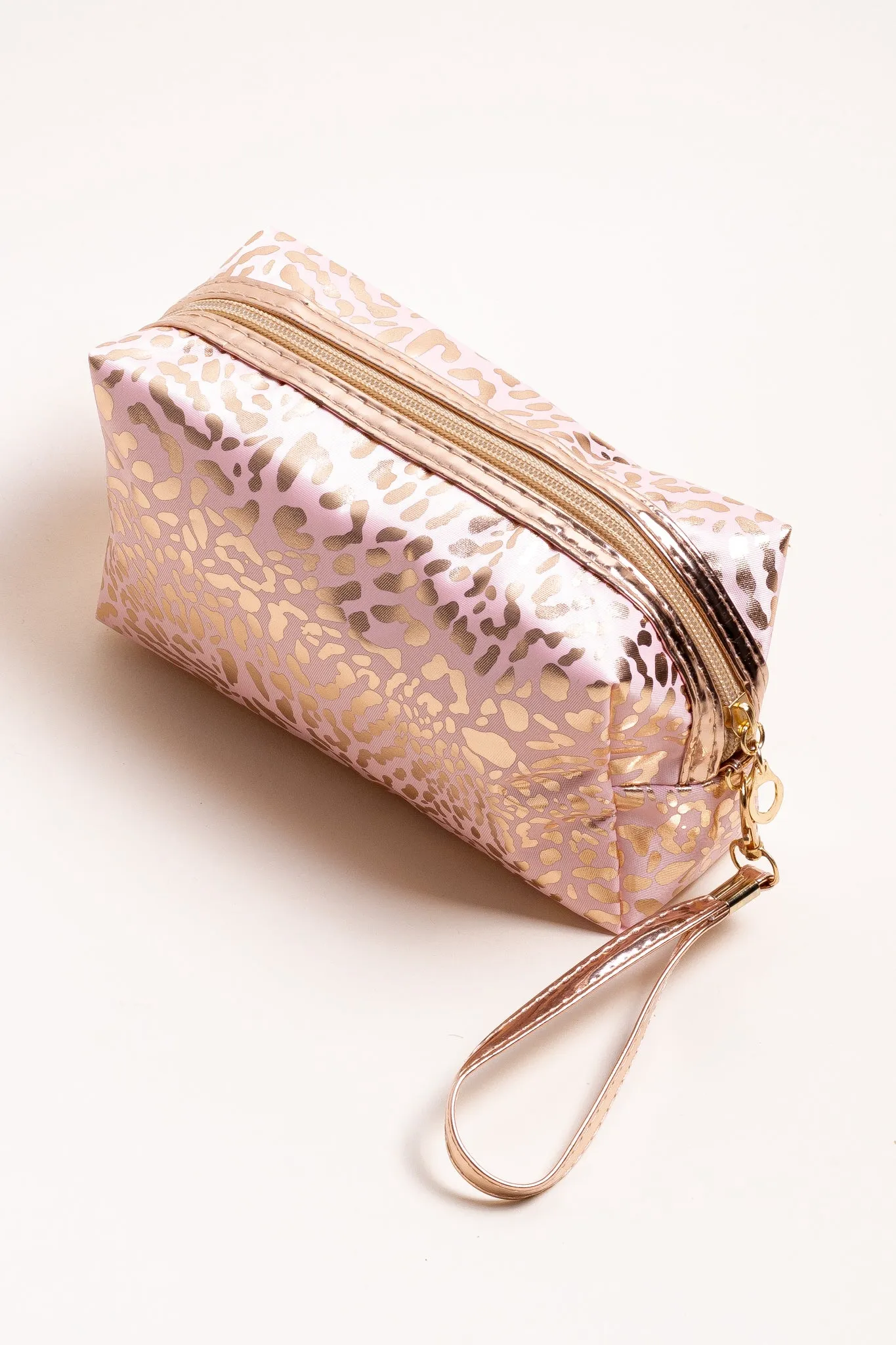 Lucky you Print Metallic Cosmetic Bag (Pink)