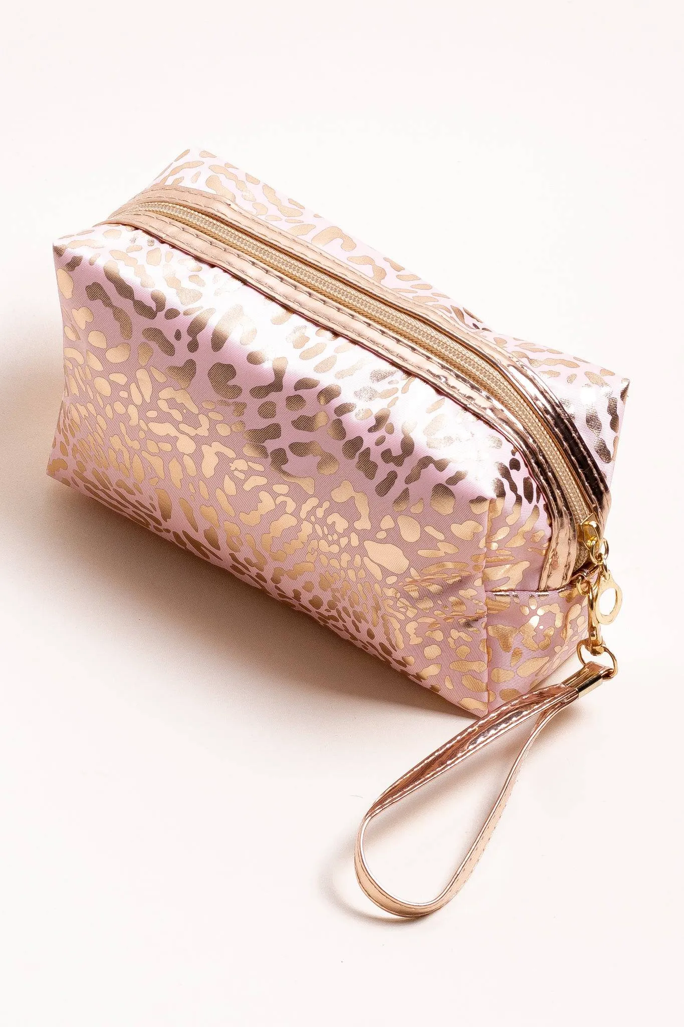 Lucky you Print Metallic Cosmetic Bag (Pink)