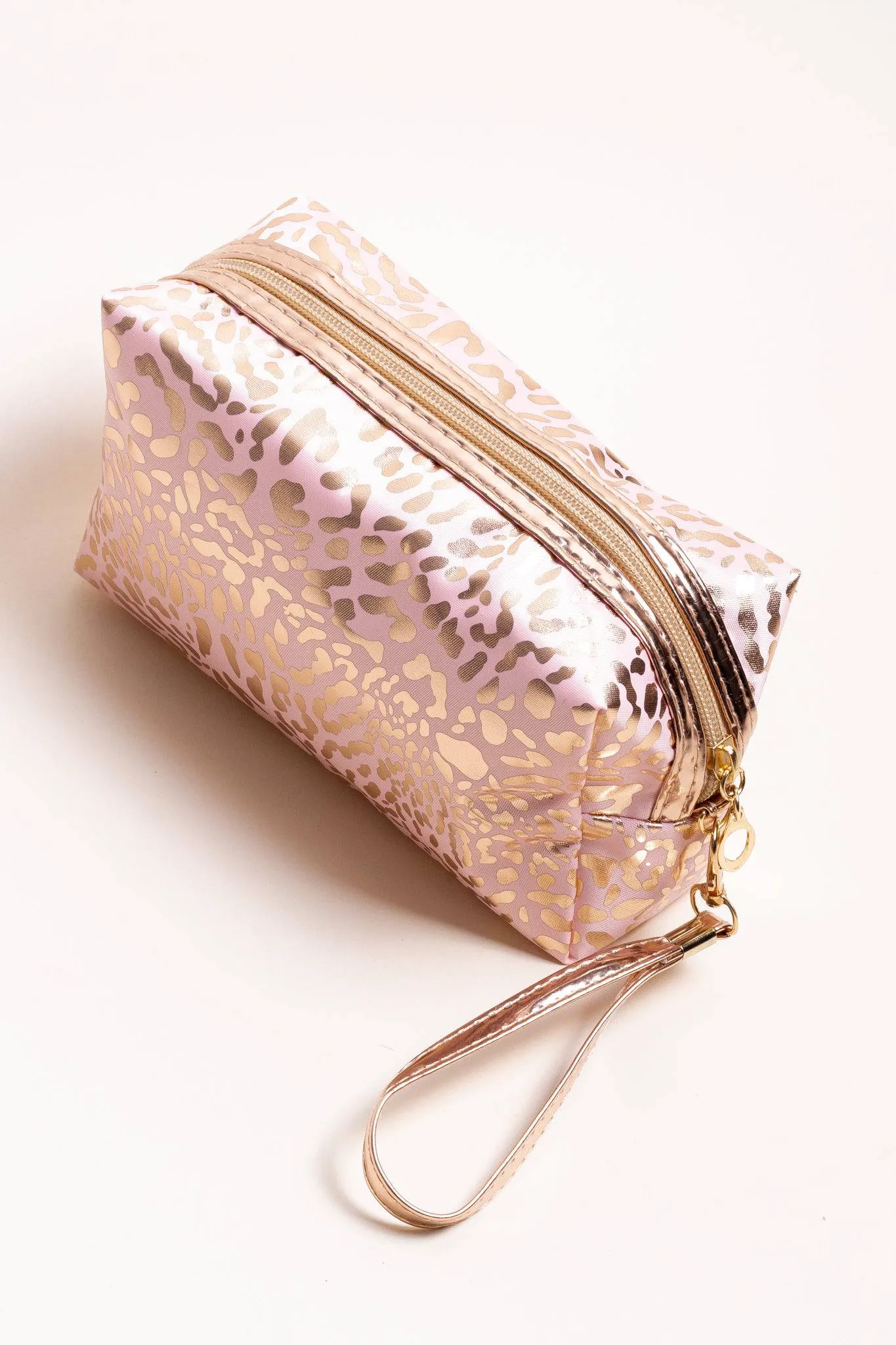 Lucky you Print Metallic Cosmetic Bag (Pink)