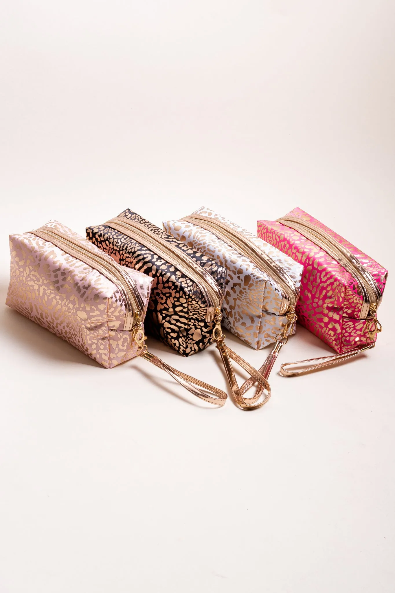 Lucky you Print Metallic Cosmetic Bag (Pink)
