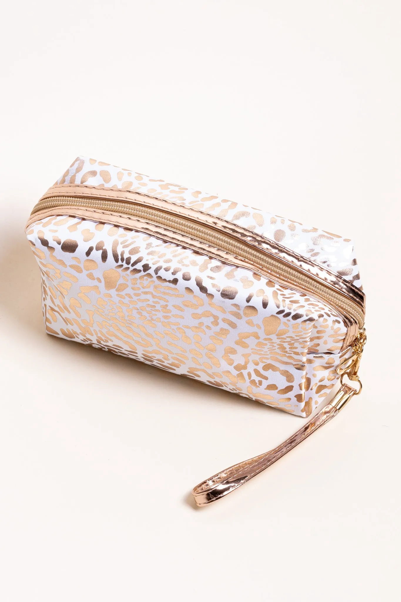 Lucky you Print Metallic Cosmetic Bag (White)