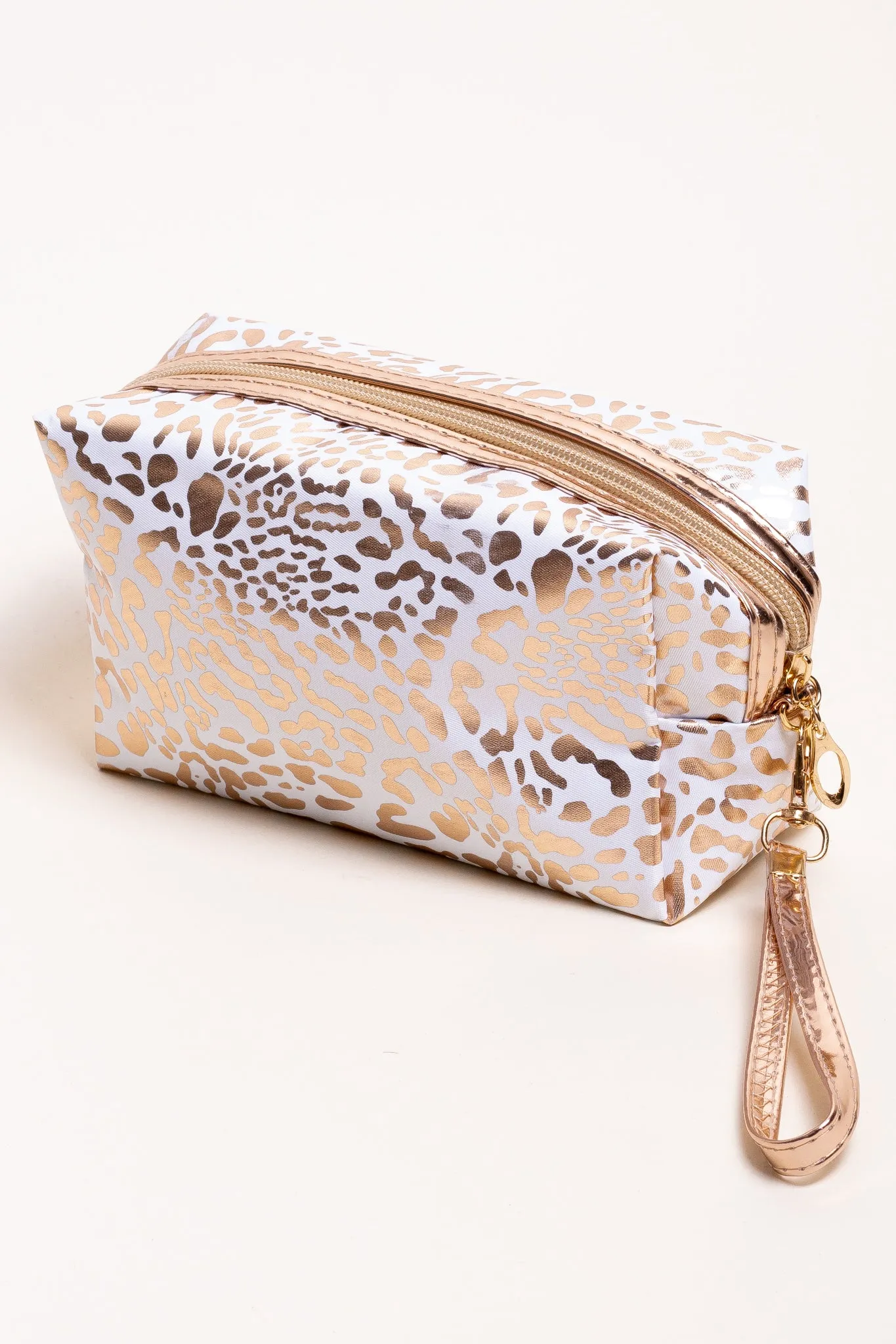 Lucky you Print Metallic Cosmetic Bag (White)