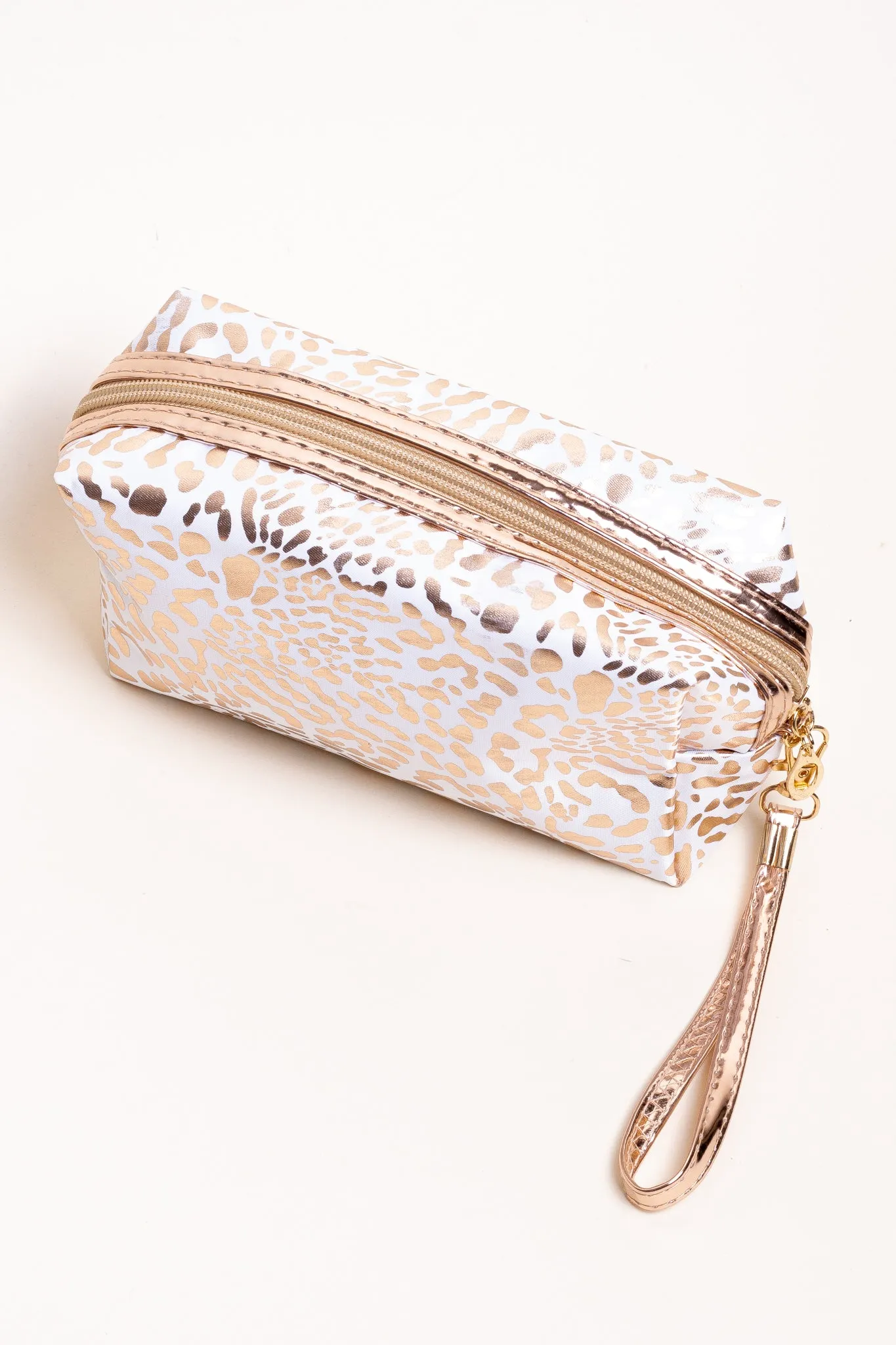 Lucky you Print Metallic Cosmetic Bag (White)