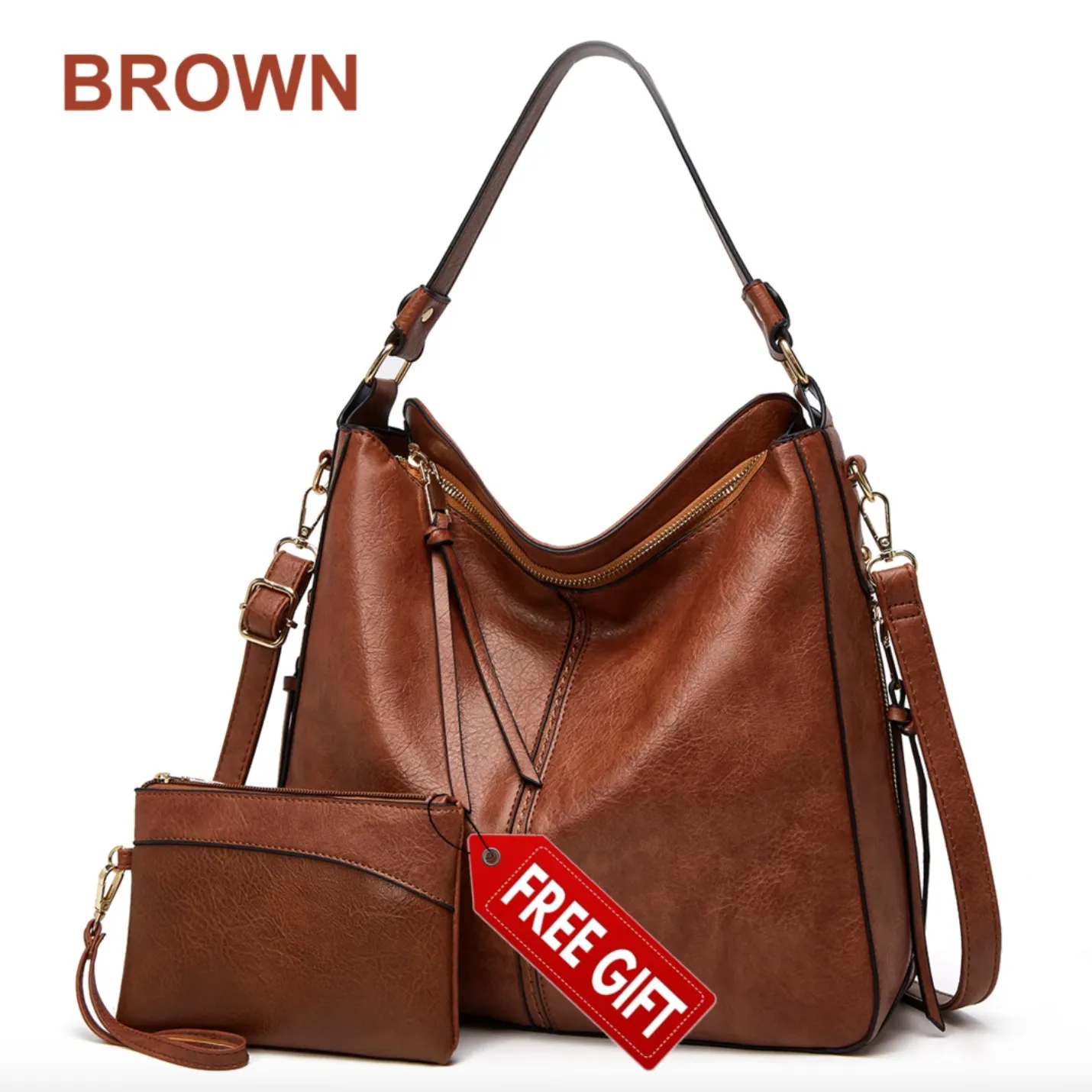 Luxury Leather Hobo Handbag [Special Gift for Limited time]