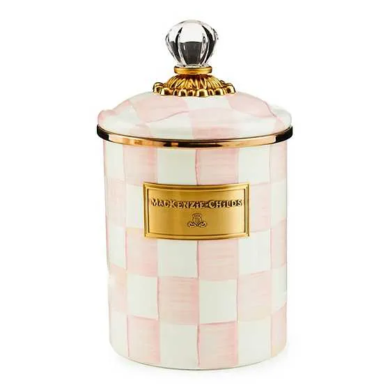 Mackenzie-Childs Rosy Check Medium Canister